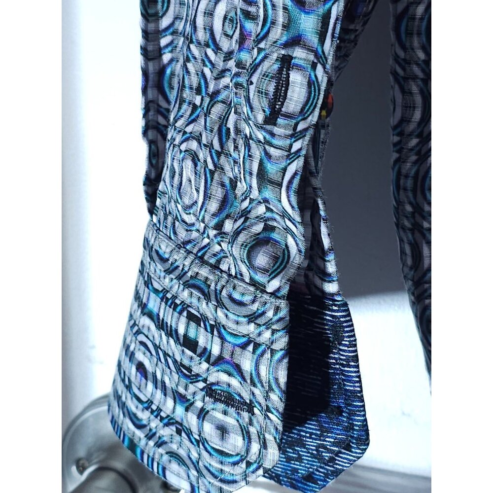 Visconti Men’s Blue/White Geometric Long-Sleeve Shirt M - Picture 6 of 16